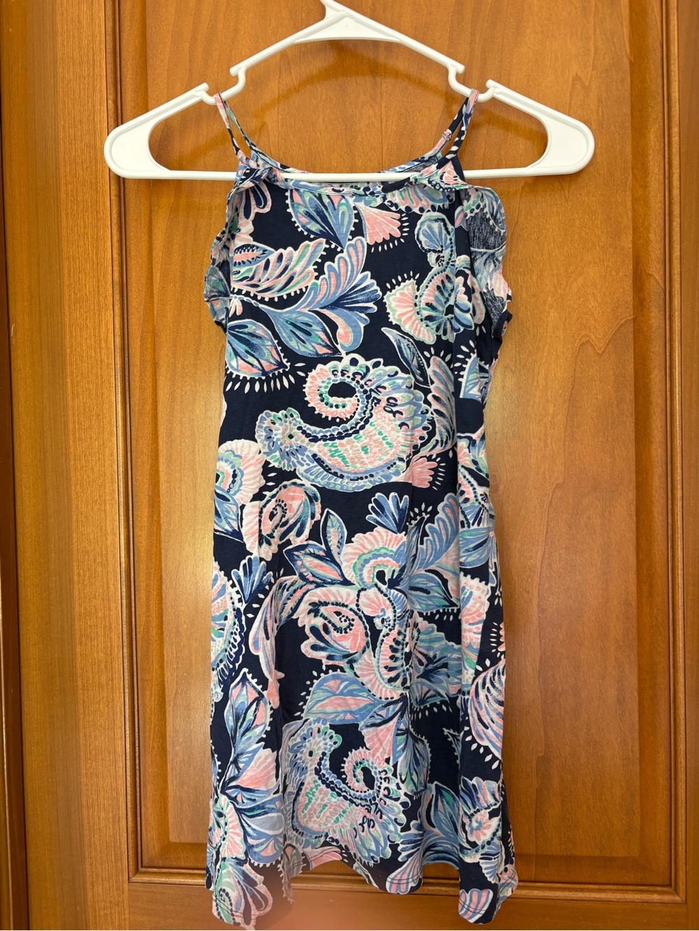 Lilly Pulitzer Navy Floral Paisley Spaghetti-Strap Dress